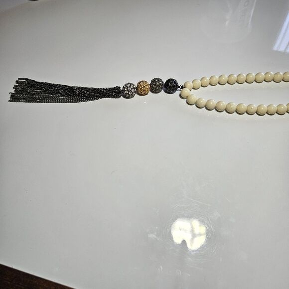 **Final Sale** Stella & Dot Revival Tassel Necklace Multi Tone Glass Vntg 36" - Picture 11 of 14